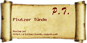 Plutzer Tünde névjegykártya